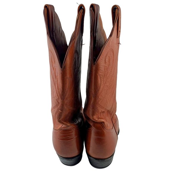 TONY LAMA‎ Style 6383 Cognac Lama Calf Leather Western Boots